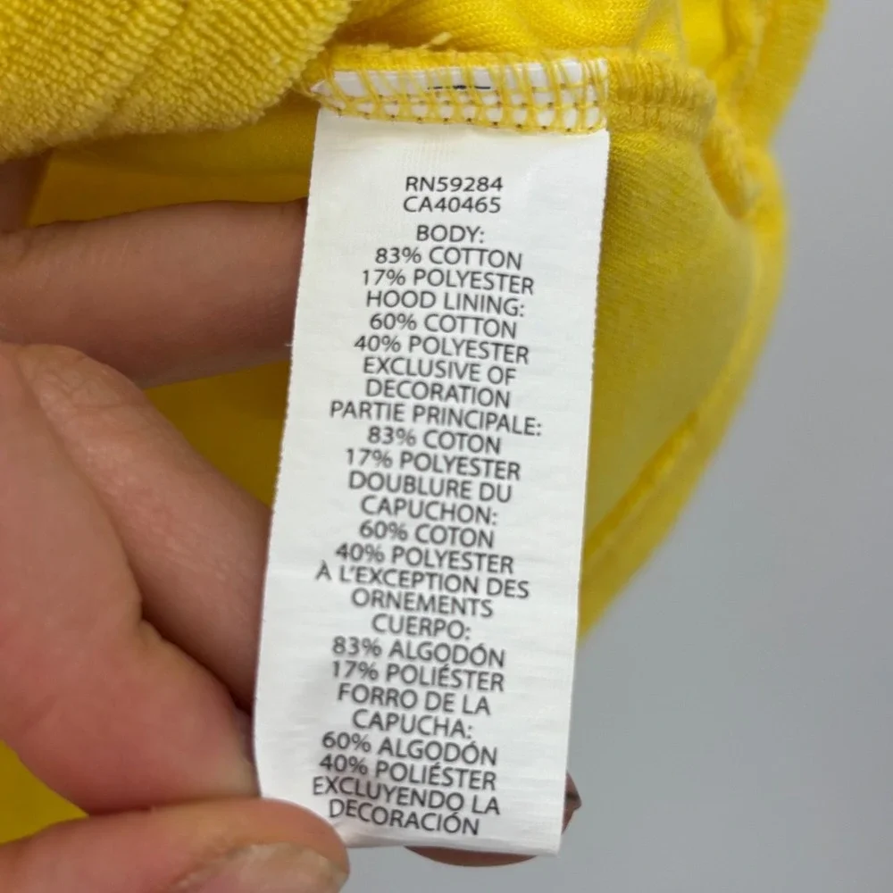 The Childrens Place Hooded Terry Top Kids 5T Yellow Lemon Heart Sunglasses Beach